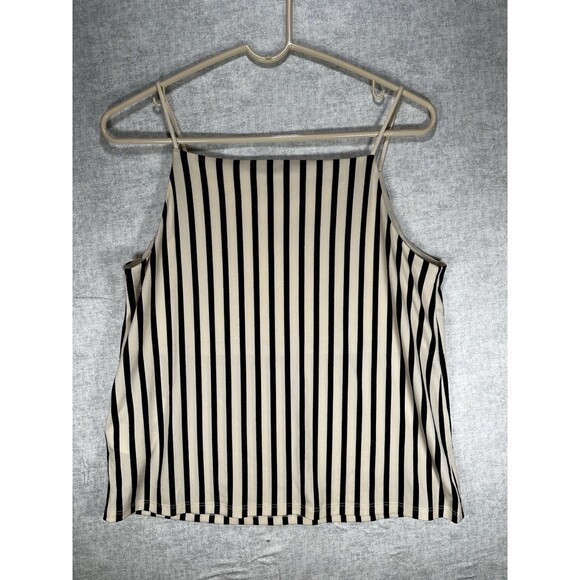 H&M Black and Off White Striped Casual Lightweight Camisole Tank Top Size Small - Picture 5 of 6